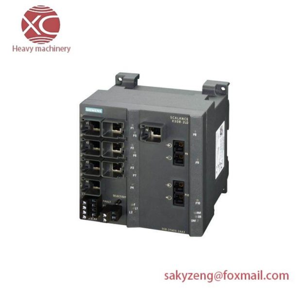 SIEMENS SCALANCE X308-2LD Modular Plus Industrial Ethernet Switch, 2X 1000Mbps SM SC + 1X 10/100/1000Mbps & 7X 10/100Mbps RJ45 Ports