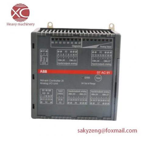 ABB 07AC91 GJR5252300R0101 Analog I/O Unit for Industrial Control Systems