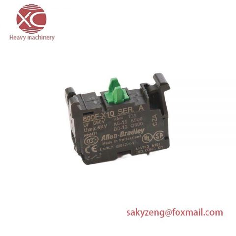 B&R 800F-X10 Contact Block, 22.5mm, Plastic, 1 NO - Industrial Control Module