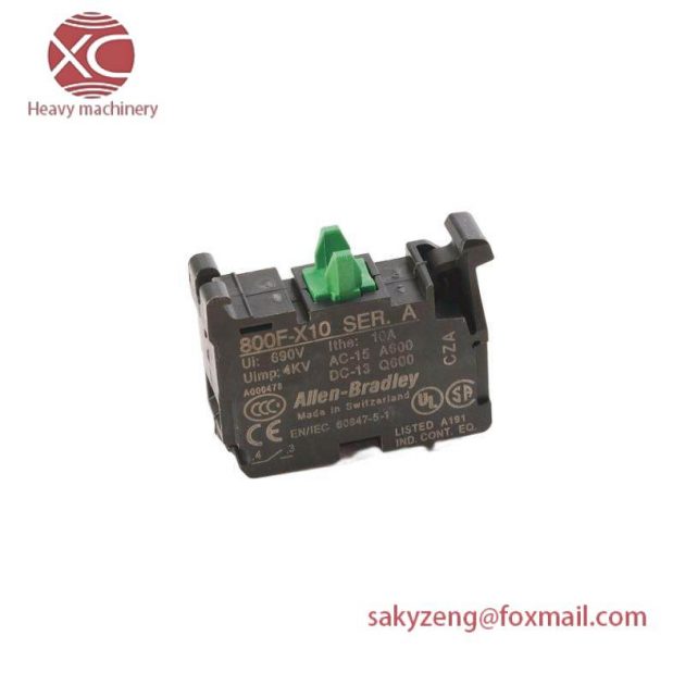 B&R 800F-X10 Contact Block, 22.5mm, Plastic, 1 NO - Industrial Control Module