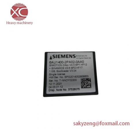 Siemens 6AU1400-2PA02-0AA0 CompactFlash Card, Industrial Control Applications